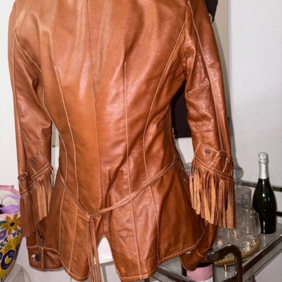 Fringe leather blazer jacket - Picture 8 of 9